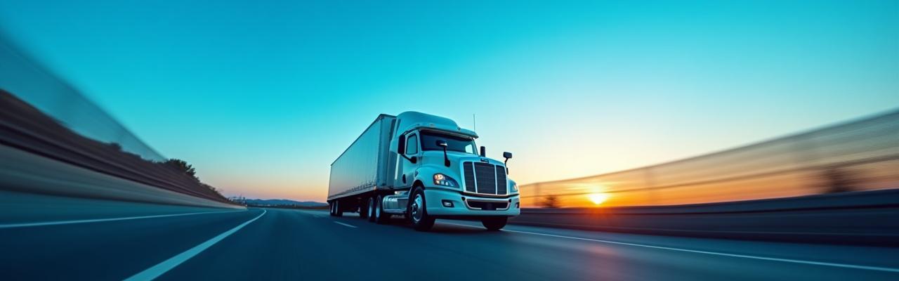 Reliable freight truck on a scenic highway representing efficient transportation to Mexico
