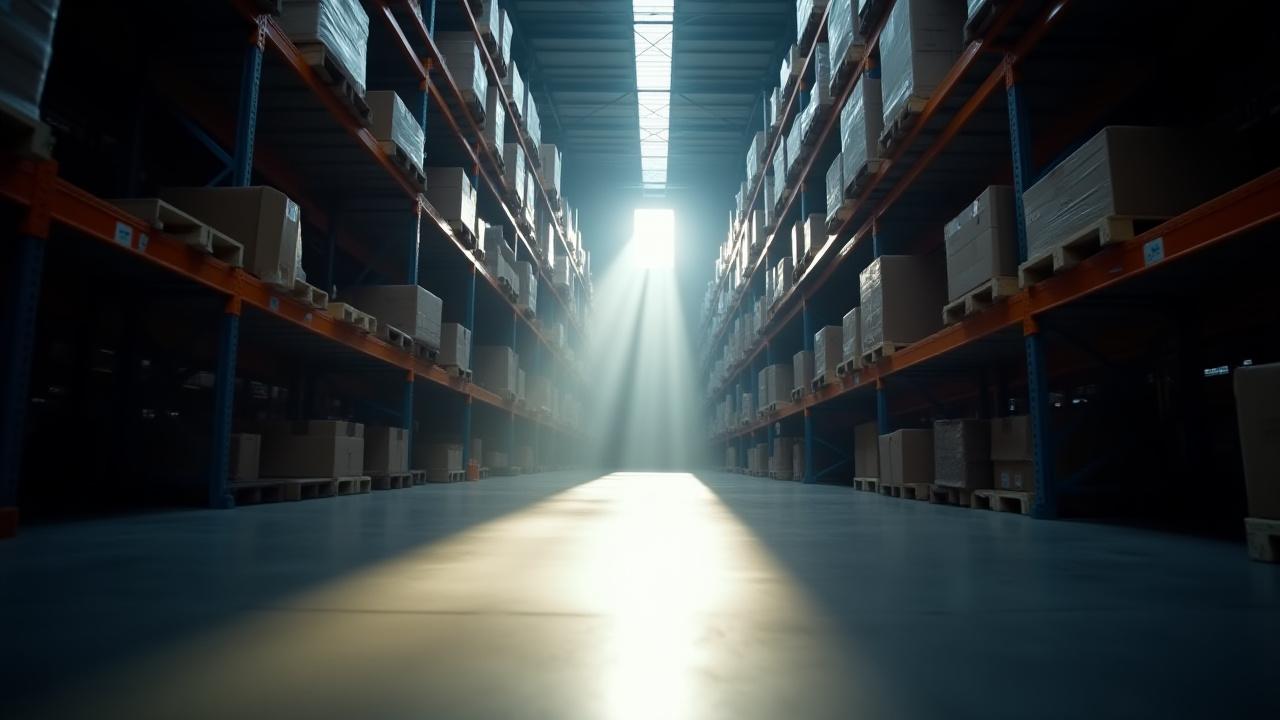 Industrial warehouse interior showcasing security and scale